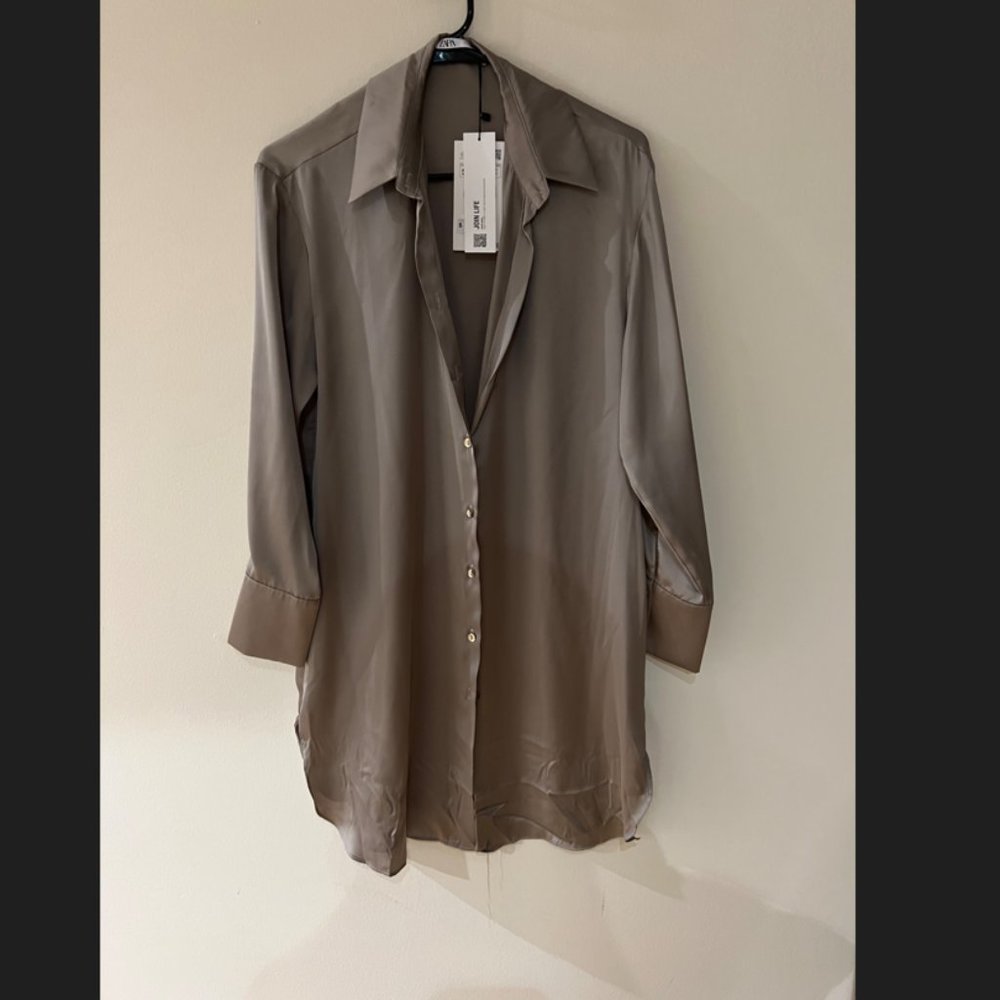 Satin button down dress